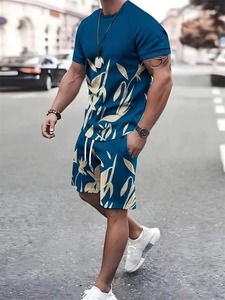 Summer Fashion T Shirt <b>Shorts</b> <b>Set</b> High Temperament Street <b>Men's</b> <b>Mens</b> 3D <b>Short</b> Sleeve Loose <b>Top</b> Breathable Knitted Fabric - Product Image 3
