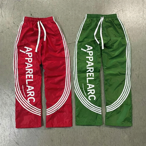 Windbreaker Trendy Side Stripe Track Pants Casual Joggers for Streetwear Fashion Wholesale Custom Orders Men's Pants - Product Image 1