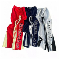Pantalon de jogging évasé léger de haute qualité pour homme, noir, décontracté, imprimé graphique, séchage rapide, respirant, confortable, 100% coton