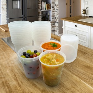 Recipientes Modernos de Plástico PP para Almacenamiento de Alimentos, 32/16/8oz, Libres de BPA, Herméticos, Aptos para Microondas y Congelador, Ideales para Preparación de Comidas y Fiestas - Product Image 4