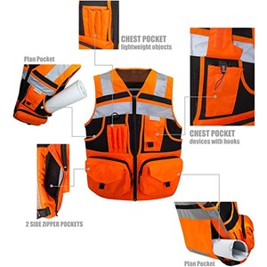 Best Manufacturer's Unisex Premium Quality Polyester security Vest Waterproof Outdoor Work Wear with Custom Logo Support - Product Image 4