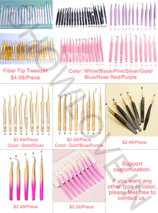 Precision Stainless Steel Eyelash Tweezers Curved Tip Smooth Pointed Fiber Extension Tools - Product Image 5