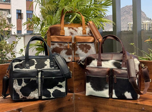 Personalized Eco-Friendly Genuine Hair-On Cowhide Leather Diaper <b>Bag</b> for Dad & Mothers <b>Large</b> Capacity Baby <b>Changing</b> <b>Bag</b> for Moms - Product Image 4