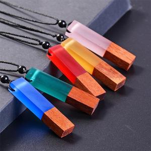 Transparent Handmade <b>Epoxy</b> Wood Pendant Necklaces for Women <b>Clear</b> <b>Resin</b> Wooden Choker Necklace Wedding Bridal Jewelry - Product Image 3
