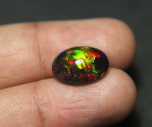 Ópalo Etíope Negro Natural, Cabujón Ovalado de 14x10x5mm, Gema Suelta de 3.50 Quilates, Ópalo de Fuego Multicolor, Piedra de Nacimiento de Octubre - Product Image 5