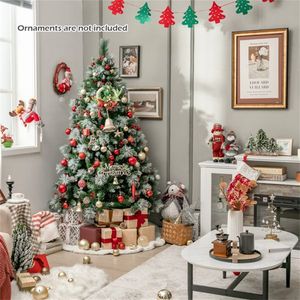 Albero di Natale Pre-Illuminato in PET da 180 cm con 55 Bacche Rosse e 55 Pigne, Luci Cambiabili, Facile da Montare per Casa/Ufficio/Feste - Product Image 3