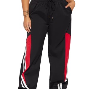 <b>Men's</b> Black Red <b>White</b> Track <b>Pants</b> Elastic Waist Drawstring Side Pockets Casual Loose Fit Breathable Spring Wear - Product Image 1