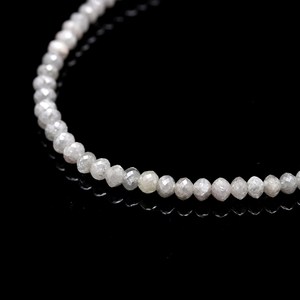 Cuentas de Diamante Facetadas en Forma de Rondelle, Corte Brillante, Color Blanco Grisáceo Natural, 3-4.2 mm, Sueltas, con Orificio de 0.50 mm, Alta Calidad, Perforadas con Láser, 15 Unidades - Product Image 2
