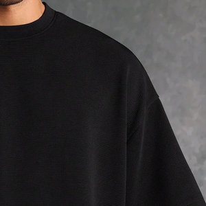 เสื้อยืดผู้ชายขายดี คุณภาพสูง คอวี ทรงปกติ ผ้าหนานุ่ม ซักแบบวินเทจ ผ้าฝ้ายถัก 100% หนา GSM - Product Image 6