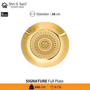 6 placas completas de acero inoxidable con revestimiento PVD dorado y platos y placas brillantes de firma láser - Product Image 2