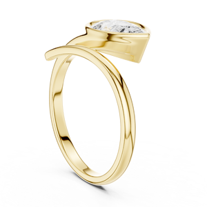 Anillo Solitario con Diamante Corte Pera en Oro Amarillo, Anillo de Compromiso Clásico para Mujer, Anillo Solitario Elegante en Oro Amarillo - Product Image 2