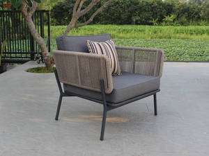 Contemporary <b>Outdoor</b> <b>Rattan</b> <b>Sofa</b> Set with Waterproof Cushions and Coffee Table for Garden Use - Product Image 3