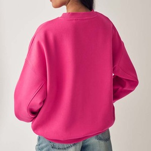Sudadera Rosa con Cuello Redondo para Mujer, 100% Algodón, Logotipo Frontal Personalizado, Diseño OEM, Transpirable, Corte Regular, Ropa Casual de Otoño - Product Image 3