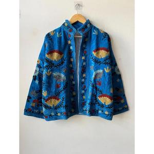 Handmade Velvet Suzani Autumn Winter Eco-Friendly Reversible Embroidered Bohemian <b>Women's</b> <b>Jacket</b> Gift for Her - Product Image 3