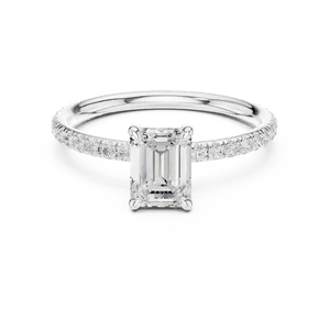Anillo de Compromiso con Diamante Cultivado en Laboratorio de 1 Quilate, Oro Sólido de 18K, Banda Eternity con Pavé de 0.47 CTW, Anillo de Lujo - Product Image 3