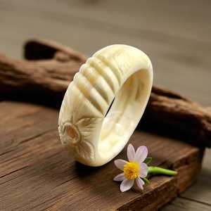 ชุดกำไลข้อมือทำมือจากวัสดุออร์แกนิกที่เป็นมิตรกับสิ่งแวดล้อม ลายครีมดำลายเส้น ศิลปะพื้นบ้าน รูปทรงวงรี งานฝีมือที่ทนทาน - Product Image 6