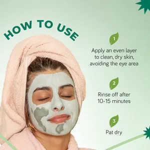 Masque facial nettoyant en profondeur à l'argile naturelle pour l'élimination de l'acné, le contrôle du sébum et le resserrement des pores, marque privée, soin détoxifiant pour la peau, vente en gros - Product Image 4