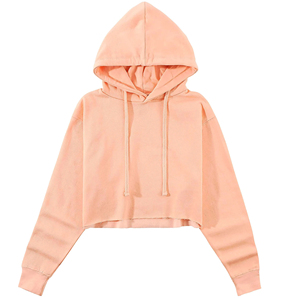 Hot Sale Winter Season Breathable High Street Style Custom Made Plain Dyed Women <b>Crop</b> <b>Top</b> <b>Hoodie</b> - Product Image 2