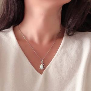 Collier en argent sterling avec opale de feu vive, pendentif opale blanche, pierre de naissance d'octobre, véritable gemme, cadeau NIKHIL GEMS, fiançailles vintage - Product Image 3