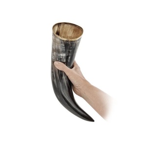 Corne à boire en buffle polie, style Viking, la plus vendue, avec agate médiévale, écologique, vente en gros - Product Image 1