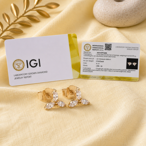Boucles d'oreilles en or massif 14 carats avec diamant de laboratoire taille marquise brillant, bijoux de luxe pour femmes, design personnalisé - Product Image 6