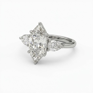 Premium IGI Certified Luxury 14K White Gold <b>Diamond</b> <b>Ring</b> for Wedding Engagement Party and Celebration Wear - Product Image 2