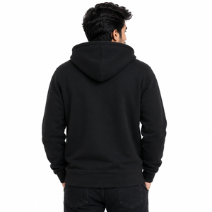 Sweat-shirts à capuche unisexes haut de gamme pour l'hiver, en coton épais, style streetwear, épaules tombantes, tricot côtelé, production OEM en usine de vêtements - Product Image 3
