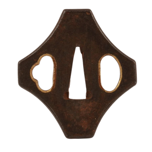 Tsuba japonais de la période Edo, en fer, en forme de diamant, garde-épée non marqué - Product Image 2