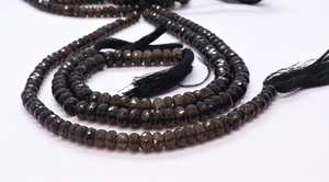 Cuentas facetadas de cuarzo ahumado natural AAA de 6.5-7 mm, cuentas redondas de cuarzo ahumado natural de 9 pulgadas para la fabricación de joyas. - Product Image 4