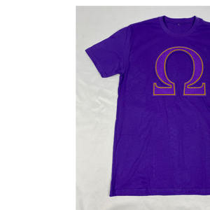 Camiseta Omega de chenilla para hombre, con cuello redondo, de Greek Life Apparel, personalizada para fraternidades, ecológica, anti-UV, de algodón, manga corta, transpirable - Product Image 2