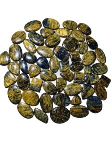Pierres précieuses KHUSHI GEMS, nellite naturelle, cabochon, cristal bleu, pierre précieuse pietersite, forme ovale, lot de tailles mélangées, évaluation par un tiers - Product Image 2
