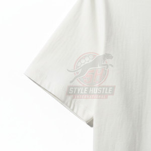 T-shirt brodé 100 % coton sur mesure, le plus vendu, avec logo personnalisé, pour homme, coupe ample, imprimé - Product Image 6