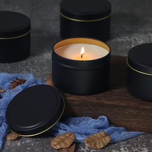 Pot à bougie décoratif en métal noir de forme ronde pour la maison et la décoration de Noël, pot à bougie en fer artisanal - Product Image 3