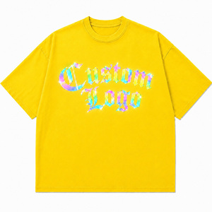 เสื้อยืดโอเวอร์ไซส์สะท้อนแสงสีรุ้งแบบกำหนดเอง |   เสื้อยืดกราฟิกสตรีทแวร์ผ้าฝ้าย 100% |   เสื้อยืดคอกลมแขนสั้นพิมพ์ลายโลโก้ด้านหน้าแบบยูนิเซ็กซ์ - Product Image 1