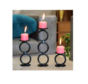 Support de bougie en fer noir fait main, style antique, pour Noël, mariage, événements festifs, fêtes, décoration de table, luxe, premium - Product Image 4