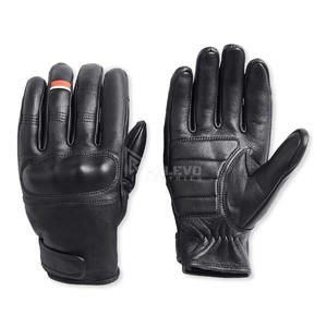 Gants d'hiver imperméables en cuir, mitaines thermiques doublées polaire, coupe-vent, équipement moto, mitaines de protection à manchette longue, fabrication usine - Product Image 1