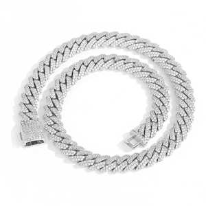Collier chaîne à micro-incrustations de moissanite en argent 925 plaqué or certifié GRA, unisexe, style hip-hop géométrique, pour mariage et anniversaire - Product Image 3