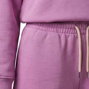 Ensemble en molleton 2 pièces pour femmes, sweat-shirt à demi-zip uni et short au-dessus du genou, coupe ample décontractée, vêtements de printemps et d'été - Product Image 5