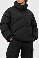 Blouson matelassé pour homme, col montant, bouton unique, coupe-vent, hiver, décontracté, coupe ample, longueur courte, rembourrage en polyester, épais