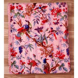 Handmade Vintage 100% Cotton Kantha <b>Quilts</b> <b>Throw</b> Comfortable High-quality Printed Adults for Home and Hotel Wholesale Price - Product Image 6