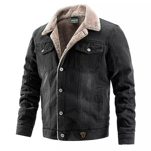 Blouson Bomber en Jean Délavé Vintage pour Homme, Veste Décontractée Tendance, Blouson de Baseball en Jean Personnalisé pour Homme, Veste Streetwear Zippée - Product Image 3