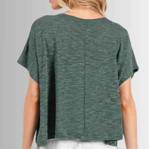 Women's Loose O Neck Women's Oversize Crop T-Shirts Lightweight Cotton Solid <b>Distressed</b> Washed Crop <b>Top</b> Women's Boxy Shirt - Product Image 5