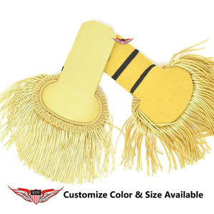 Epaulettes Franceses Napoleónicas Hechas a Mano de Alta Calidad con Flecos de Hilo Rojo y Dorado - Product Image 4