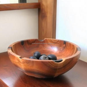 GrainVista Acacia <b>Wooden</b> <b>Bowl</b> Decorative Rustic Minimalist Design for Stylish Home Decor and Table Accents - Product Image 5