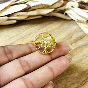 New Arrival Tree Of Life <b>Ring</b> Nature Brass Band <b>Ring</b> For Women 18k Gold Plated Bohemian Life <b>Statement</b> <b>Ring</b> For Wholesale/OEM - Product Image 3