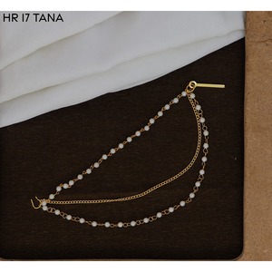 Venta al por Mayor de Pendientes de Cadena con Perlas para Mujer, Estilo Punk, Cadena Larga Chapada en Oro Tana, a la Moda - Product Image 3