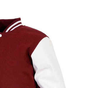 Veste de baseball universitaire pour homme en cuir avec logo personnalisé, manches en cuir, broderie, noire, 2025 - Product Image 4