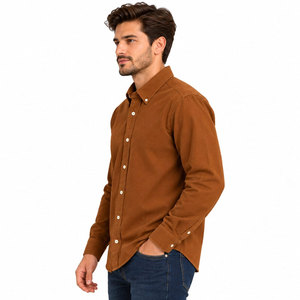 Camisa de Franela Casual de Manga Larga con Cuello Abotonado y Color Sólido para Hombre, Diseño Único y Estilo Moderno - Product Image 5