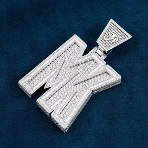 Custom Moissanite Baguette Cut Letter <b>Pendant</b> 925 <b>Silver</b> Iced Out Theme Charms Luxury Style Everyday Wear <b>Initial</b> Letter <b>Pendant</b> - Product Image 3