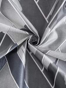 Rideaux pour fenêtres et portes - Panneau géométrique de 5 pieds à œillets en polyester, 2 pièces, occultant, réduction du bruit, gris - Product Image 5